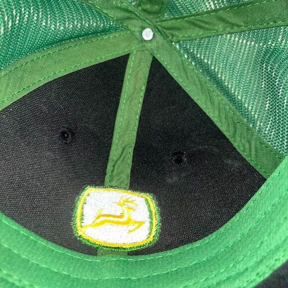 John Deere Tractors Hat Cap Black Green Adult Mesh Snapback Farm Agriculture - Picture 12 of 13